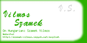 vilmos szamek business card